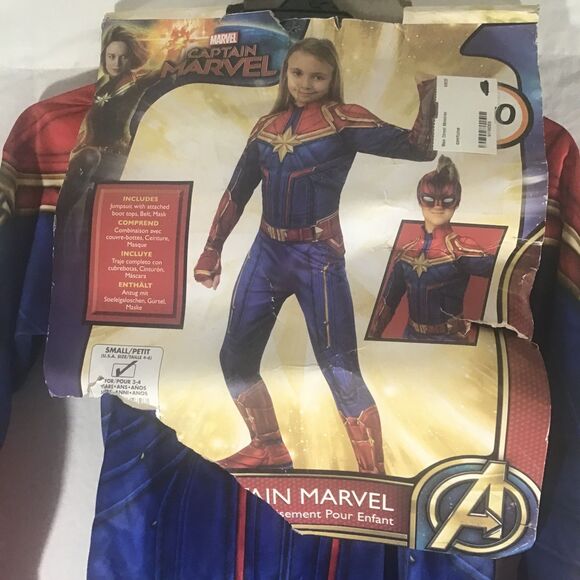 Marvel Captain Marvel Halloween Jumpsuit, Small, Includes Accessories - Picture 2 of 4